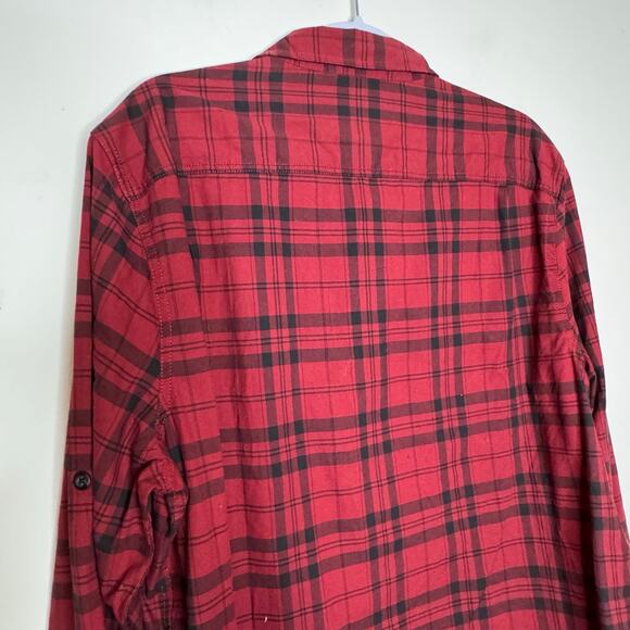 Alesbury Long Sleeve Button Up  Shirt Red Plaid Cotton Men’s Medium NWT - Picture 6 of 10